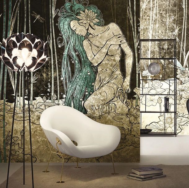 Carta da parati Goldenwall con illustrazione artistica Bluemoon di Inkiostro Bianco