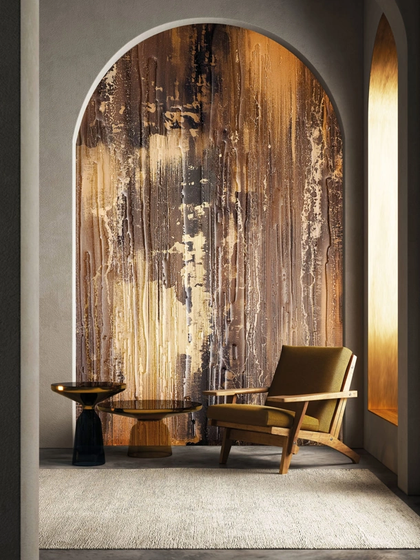 Carta da parati Dance Of Golden Shadows di London Art