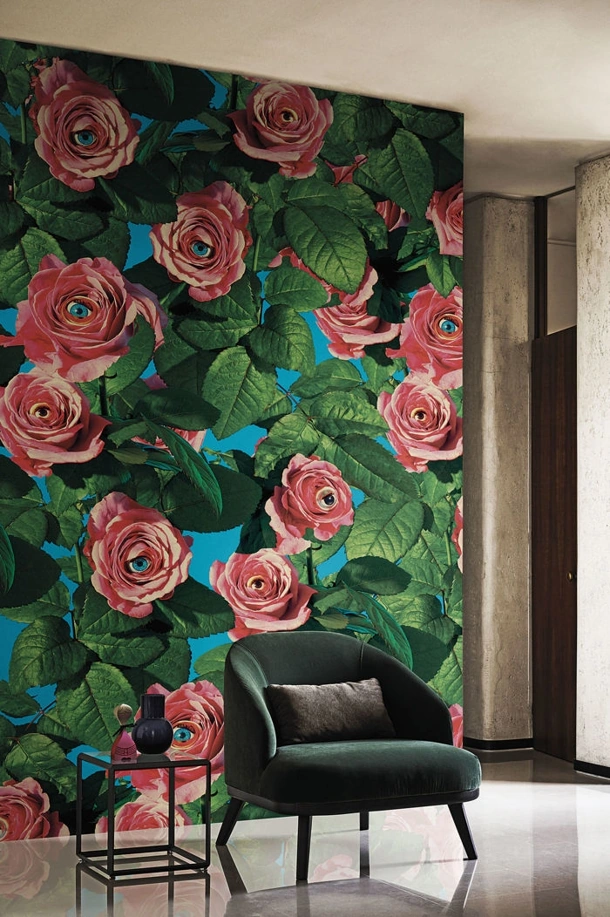 Carta da parati Eyes & Roses di London Art