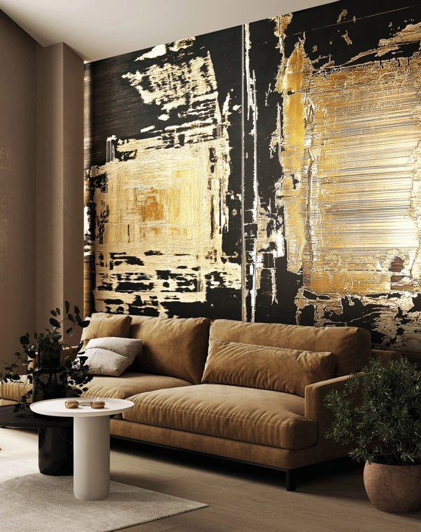 Carta da parati Gold Plaster di London Art