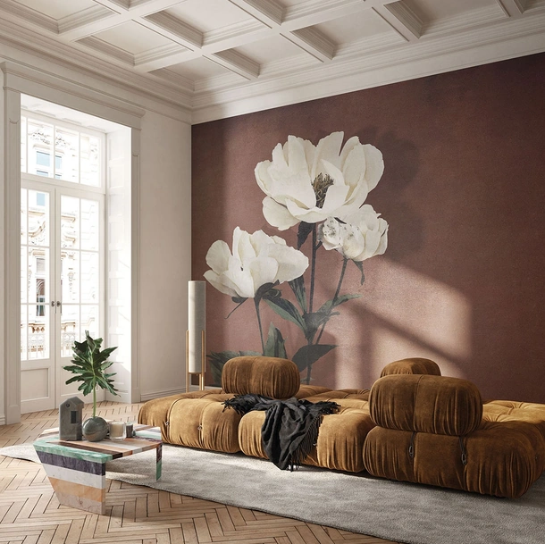 Carta da parati Haerdaceous Paeony di Inkiostro Bianco