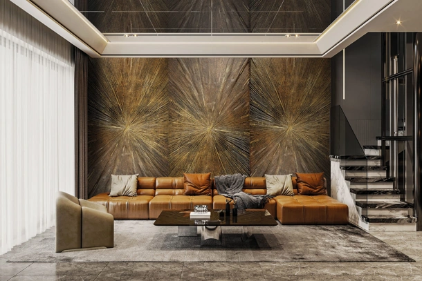 Carta da parati Metal Ray di London Art