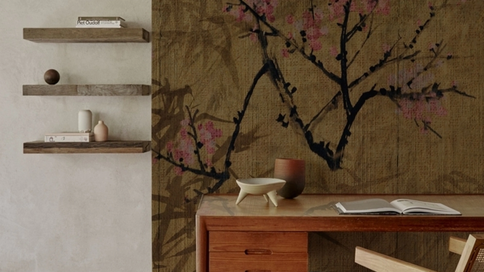 Carta da parati con fiori di ciliegio Sakura di Wall&Decò
