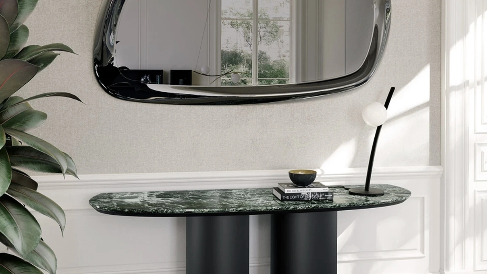Specchio Astrum con cornice in vetro di Eforma