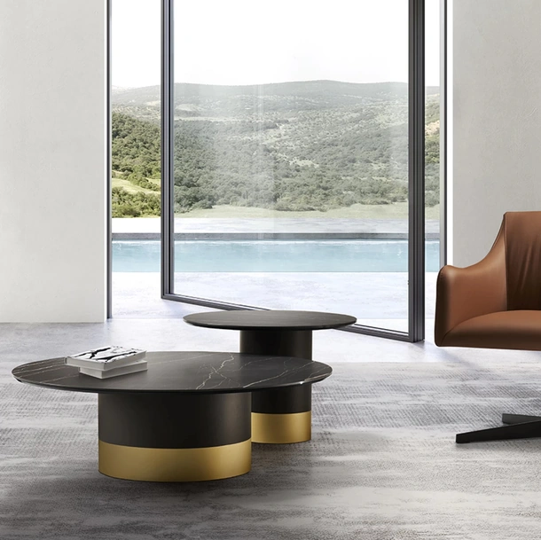 Tavolino Cilindro Low con top in ceramica di Eforma