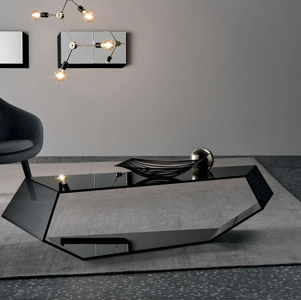 Tavolino di design in vetro Dekon 2 di Tonelli