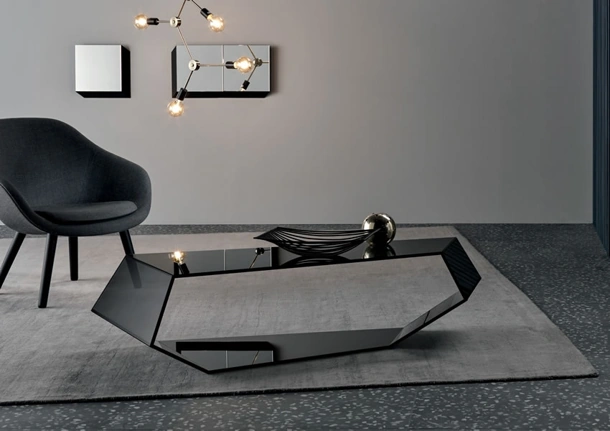 Tavolino di design in vetro Dekon 2 di Tonelli