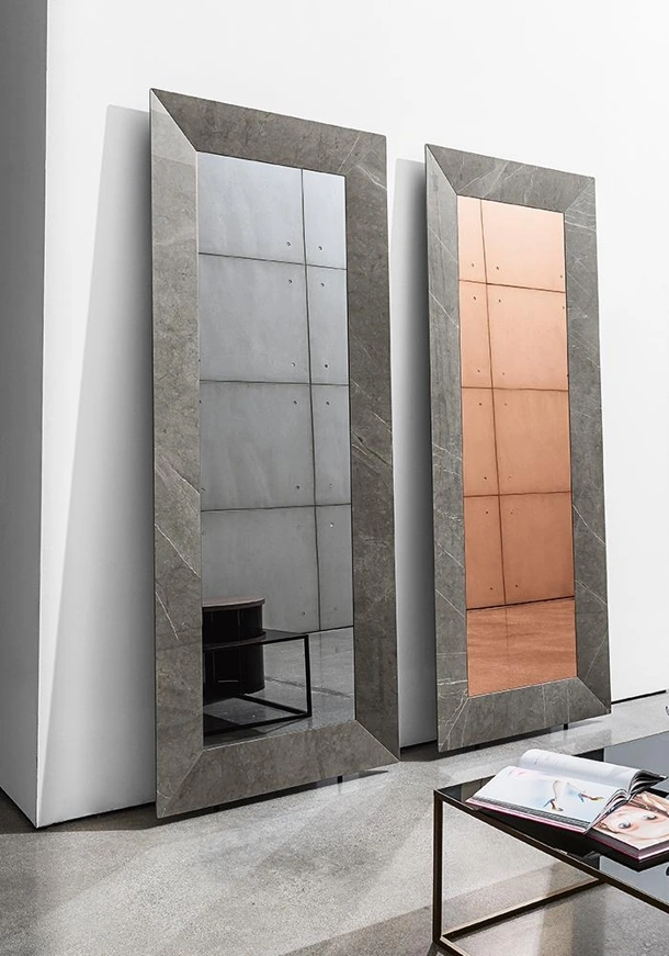 Specchiera rettangolare Denver con cornice in ceramica di Sovet