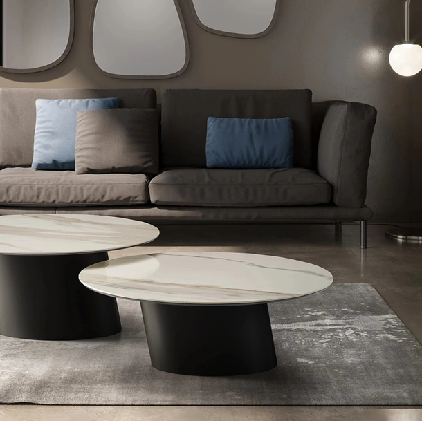 Tavolino Dorado Low con top in ceramica di Eforma