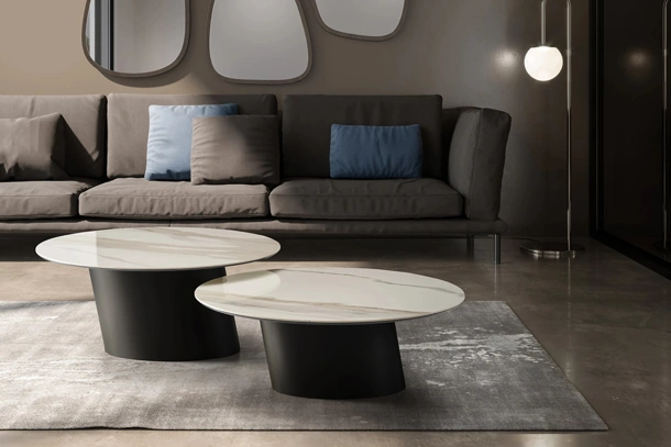 Tavolino Dorado Low con top in ceramica di Eforma