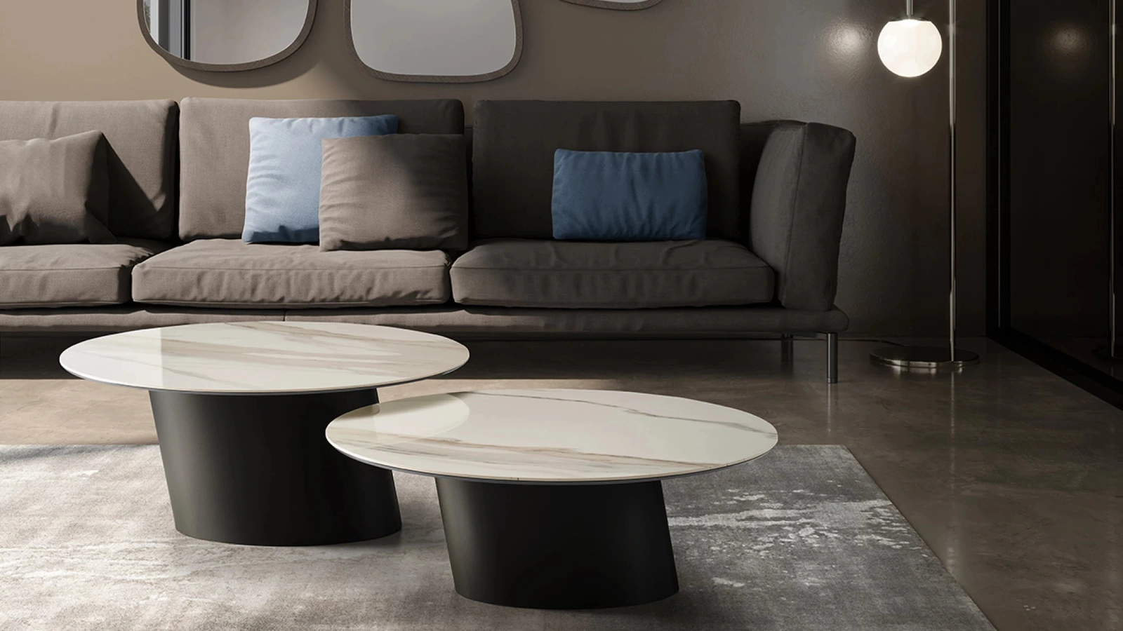 Tavolino Dorado Low con top in ceramica di Eforma