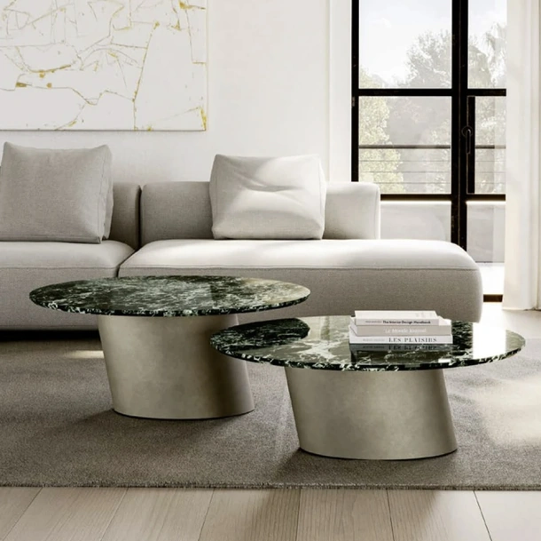 Tavolino Dorado Low con top in marmo di Eforma
