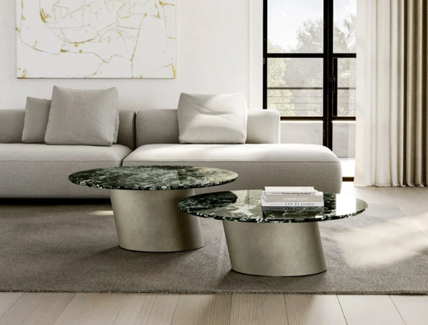 Tavolino Dorado Low con top in marmo di Eforma