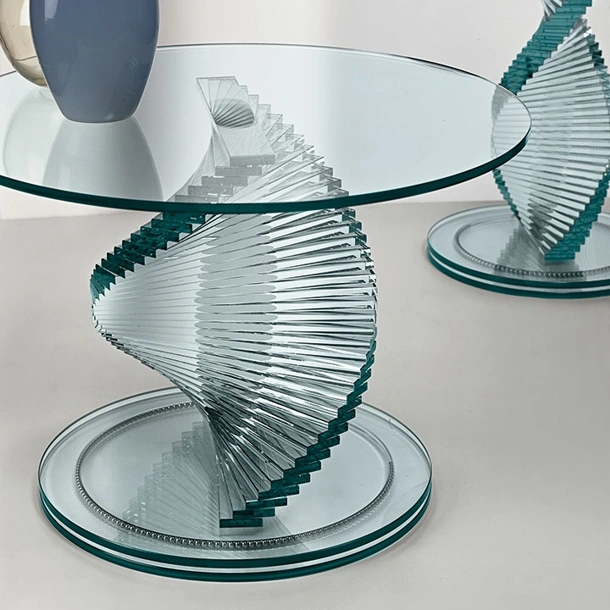 Tavolino di design con base rotante Elica Tonelli