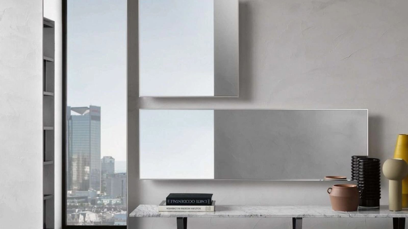 Specchio Mirage con cornice in alluminio di Fiam
