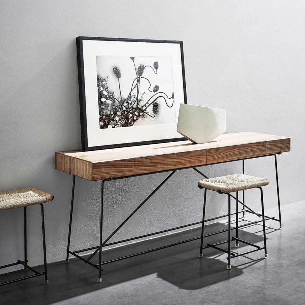Scrittoio in marmo, legno e metallo Any Day di Flexform