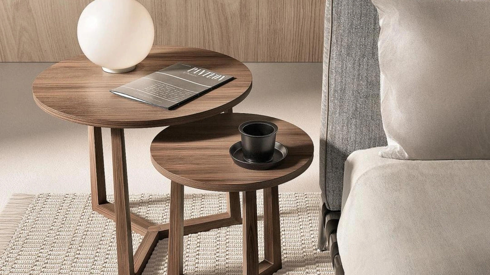 Tavolino moderno in legno massello Jiff di Flexform