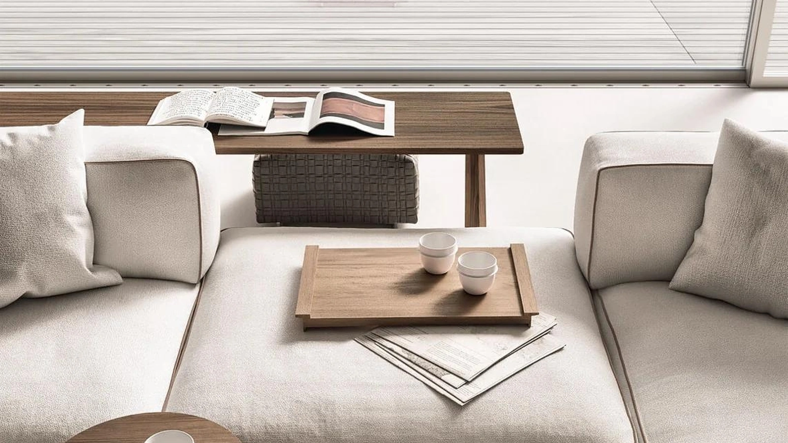 Tavolino moderno in legno massello Jiff di Flexform