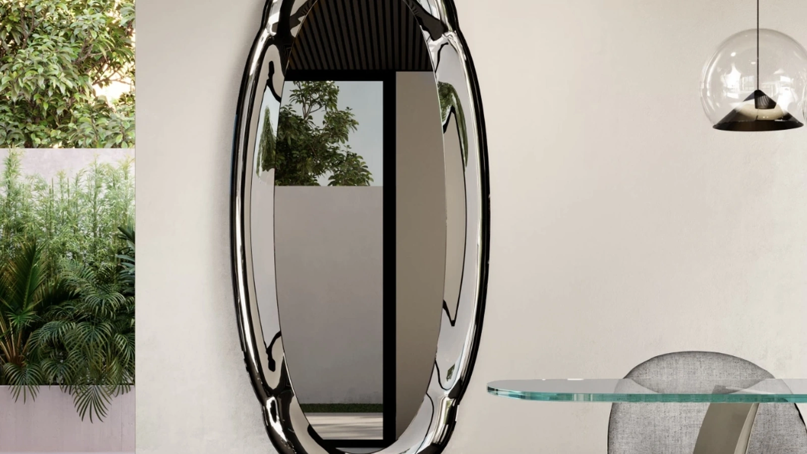 Specchio con cornice in vetro Matisse di Eforma