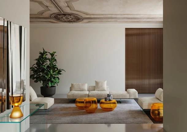 Tavolino in vetro soffiato Oasis di Tonelli