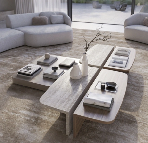 Tavolino in marmo Pavilion di Vibieffe