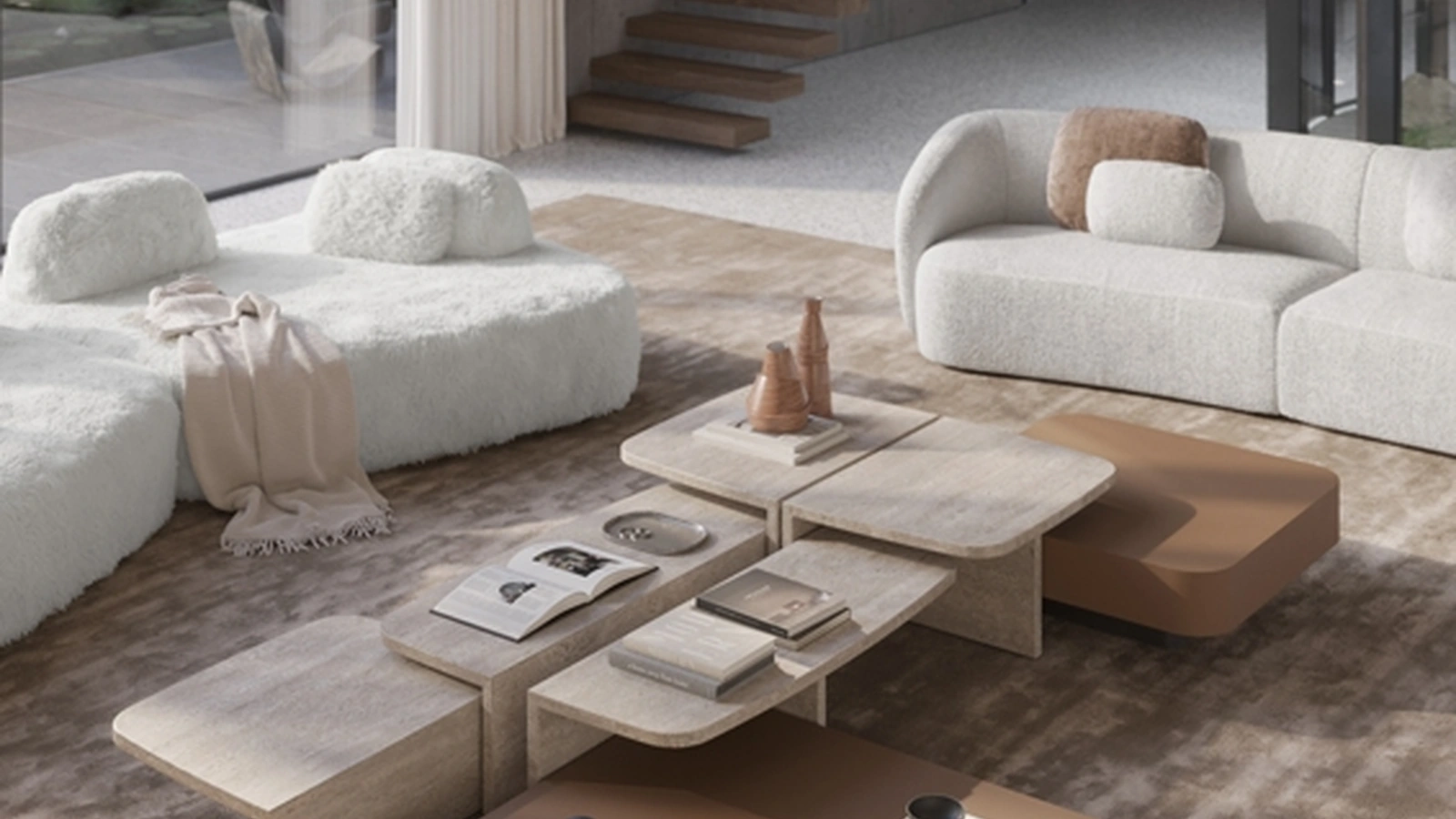 Tavolino in marmo Pavilion di Vibieffe