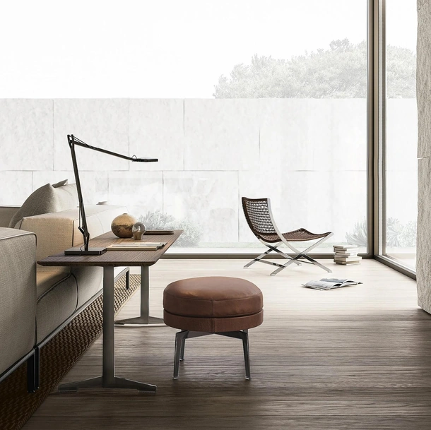 Pouf in pelle Feel Good di Flexform