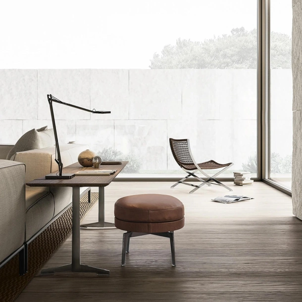 Pouf in pelle Feel Good di Flexform