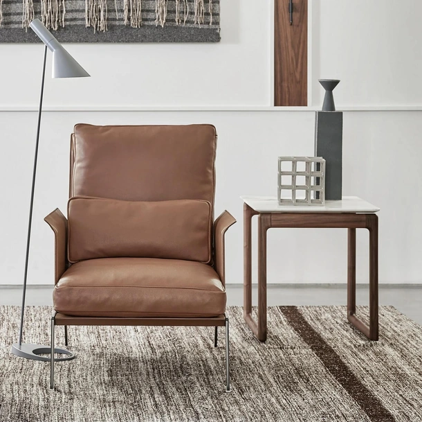 Tavolino in marmo con struttura in legno Brig di Flexform