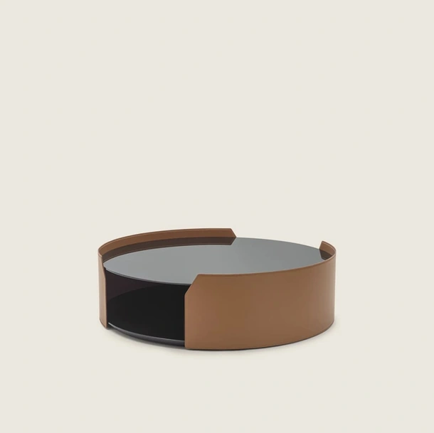 Tavolino in vetro e cuoio Louise di Flexform