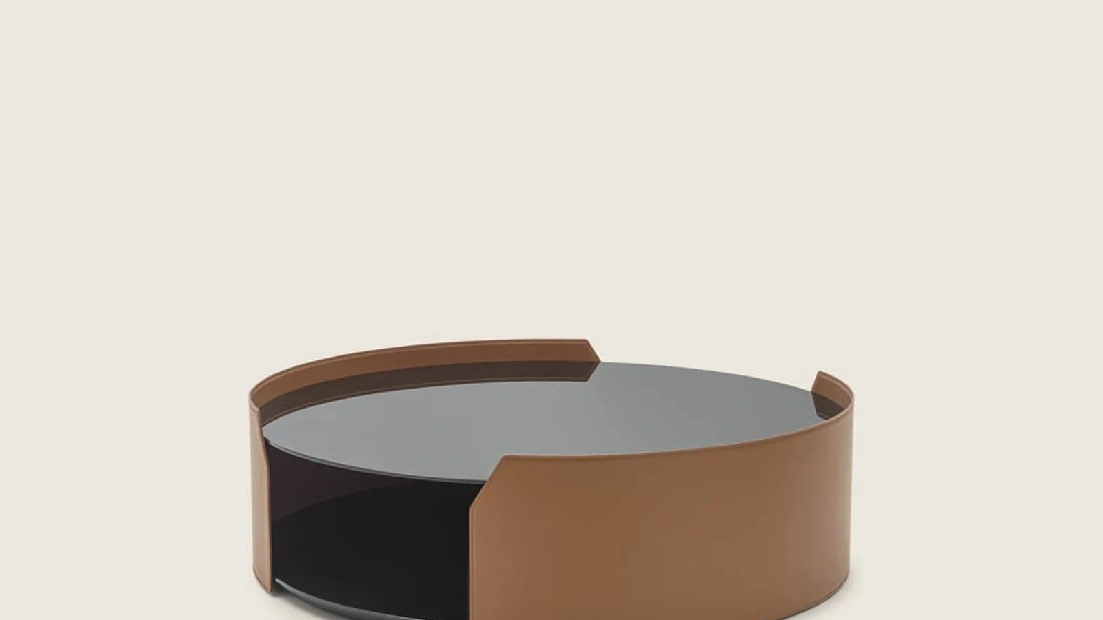 Tavolino in vetro e cuoio Louise di Flexform