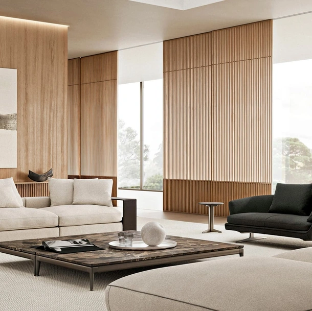 Tavolino di design in marmo Pico di Flexform