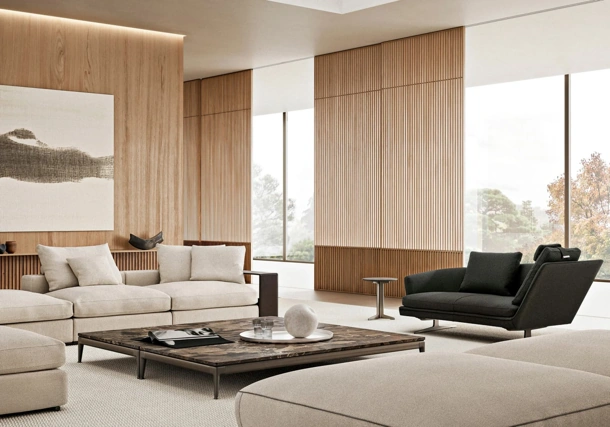 Tavolino di design in marmo Pico di Flexform