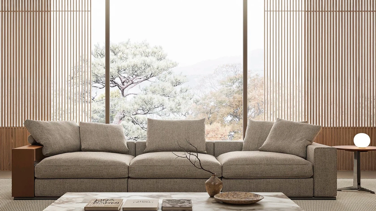 Tavolino di design in marmo Pico di Flexform