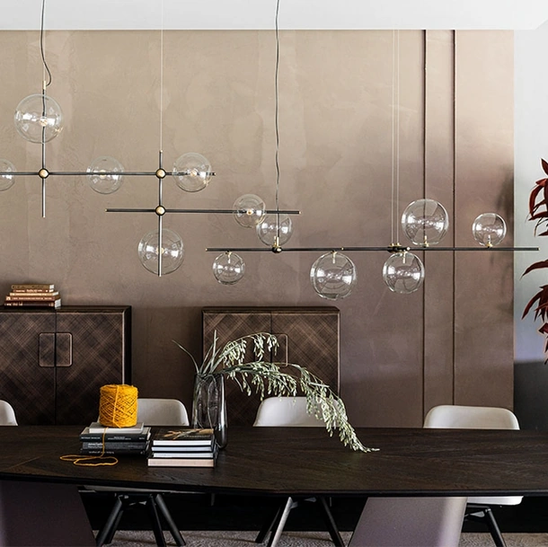 Lampada a sospensione in cristallo e metallo Bloom di Cattelan Italia