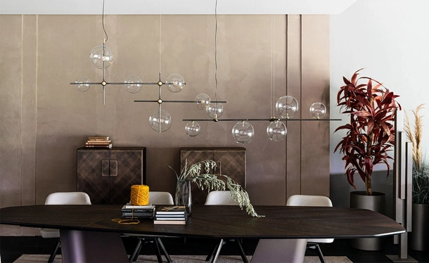 Lampada a sospensione in cristallo e metallo Bloom di Cattelan Italia
