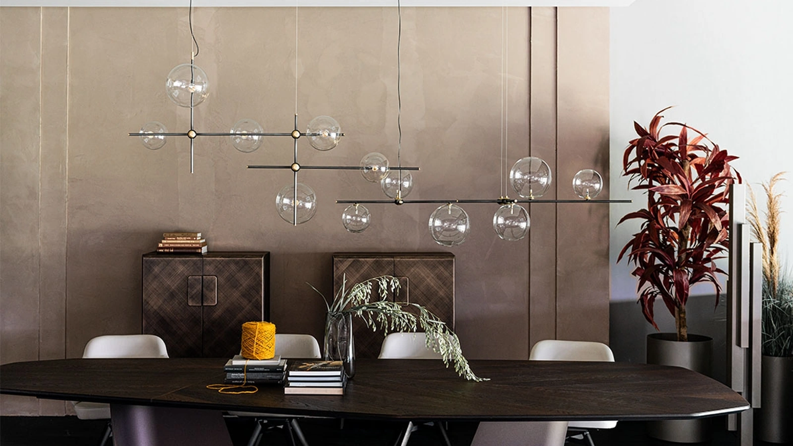Lampada a sospensione in cristallo e metallo Bloom di Cattelan Italia