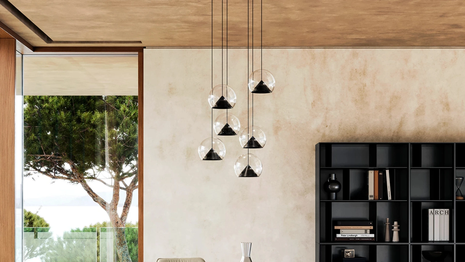 Lampada a sospensione Cherry in metallo e vetro di Eforma