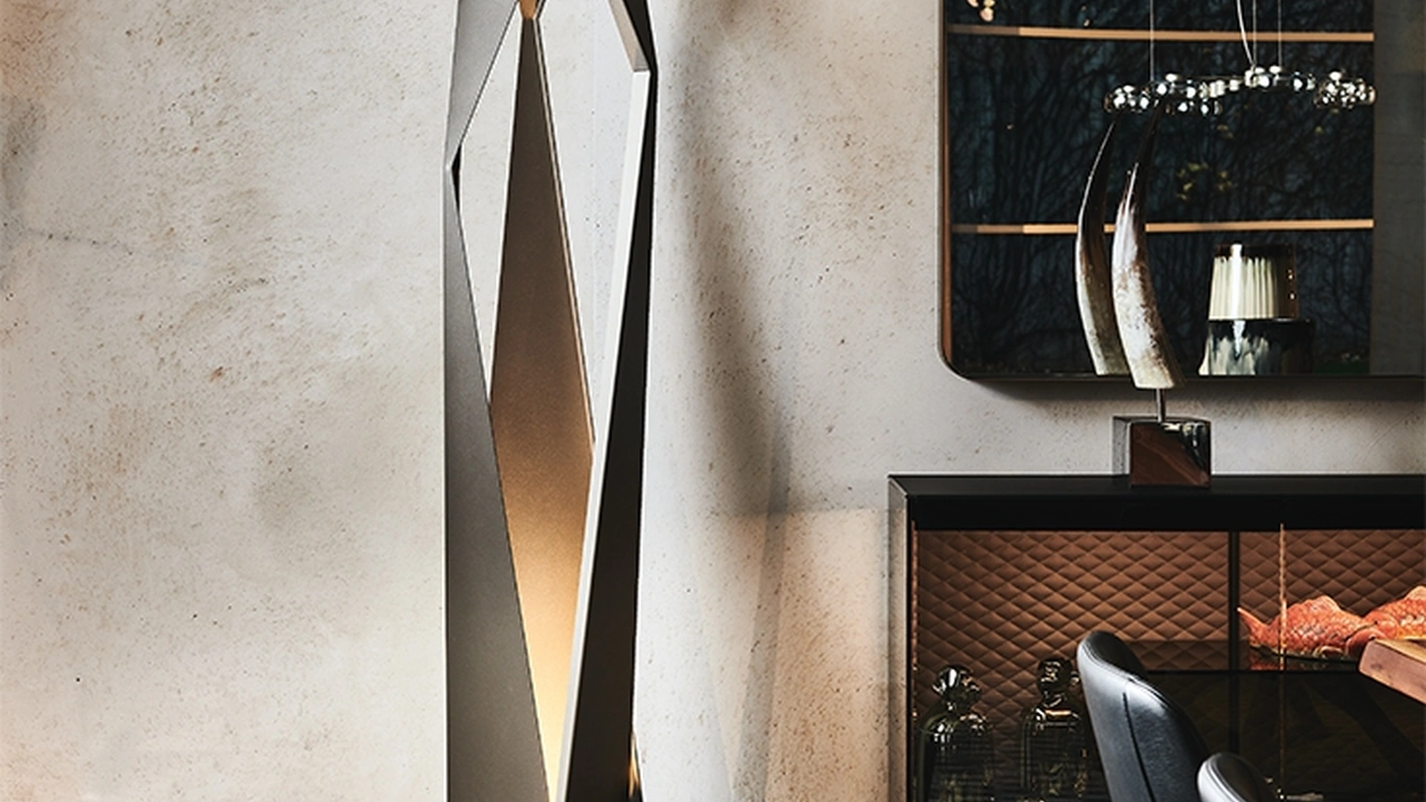 Lampada da terra in acciaio Thriller di Cattelan Italia