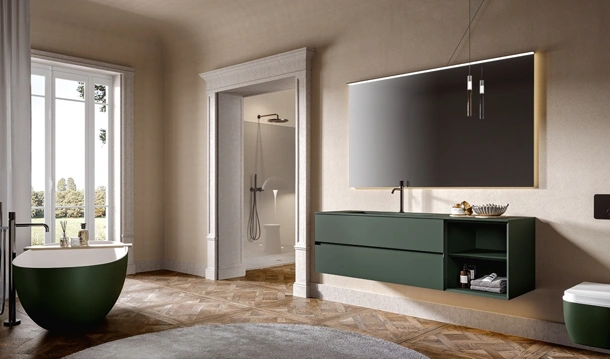 Mobile da Bagno sospeso Artemide 05 laccato foresta di Edoné