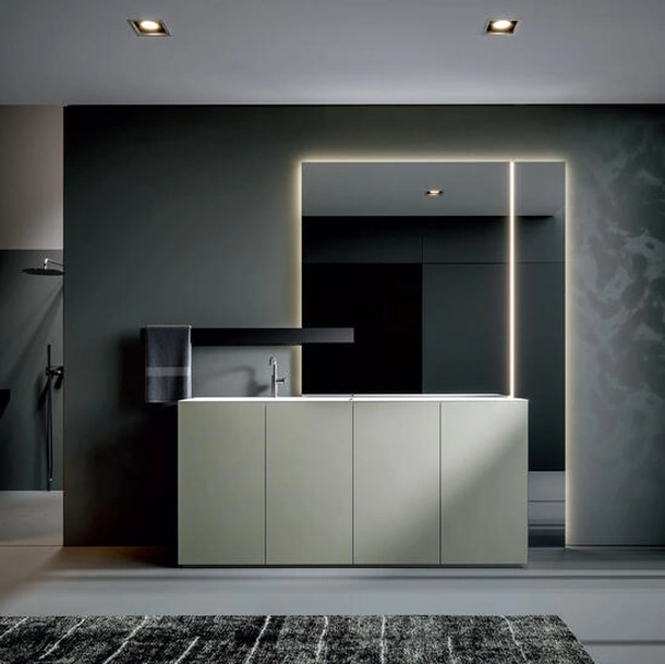 Mobile da Bagno da appoggio in laccato Argilla opaco Chrono 44 4002 di Edoné
