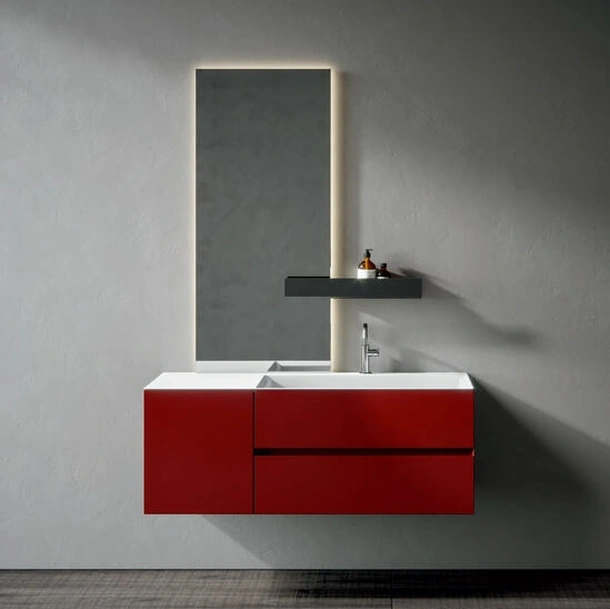 Mobile da Bagno sospeso laccato opaco Mogano Chrono 44 4007 di Edoné