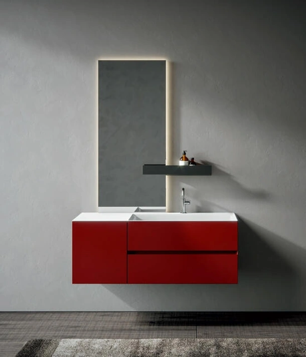 Mobile da Bagno sospeso laccato opaco Mogano Chrono 44 4007 di Edoné