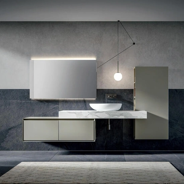 Mobile da Bagno sospeso Crio 007 laccato opaco Agata di Edoné