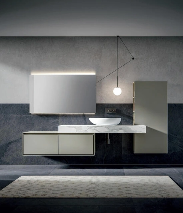 Mobile da Bagno sospeso Crio 007 laccato opaco Agata di Edoné