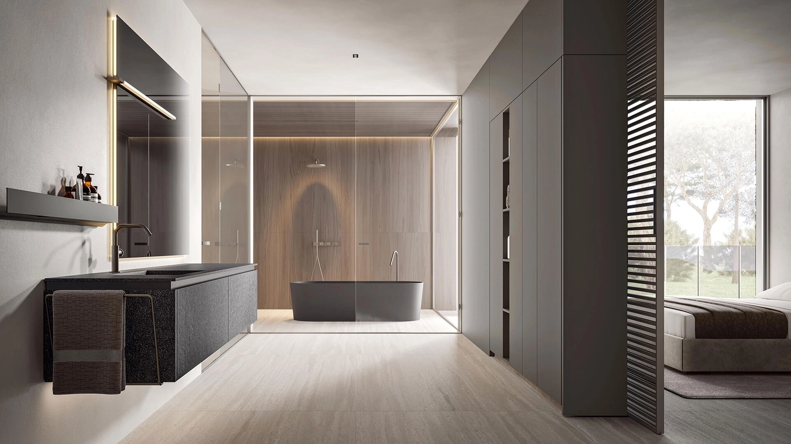 Mobile da Bagno sospeso Calipso 2346 in Resina di Edoné