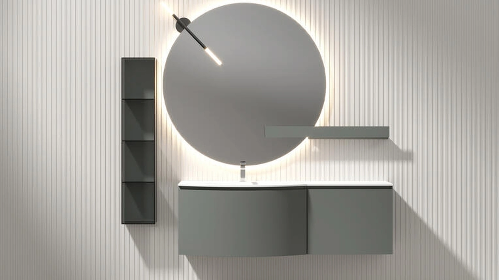 Mobile da Bagno sospeso Giunone 9083 laccato opaco Peltro di Edoné