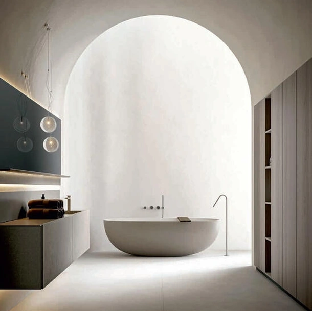 Mobile da Bagno sospeso Hexis 2333 in nobilitato Cemento Perla di Edoné