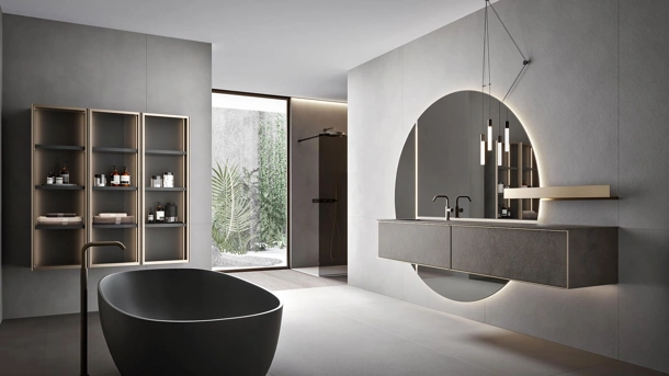 Mobile da Bagno sospeso Rea 2311 finitura Warm by Kerakoll di Edoné