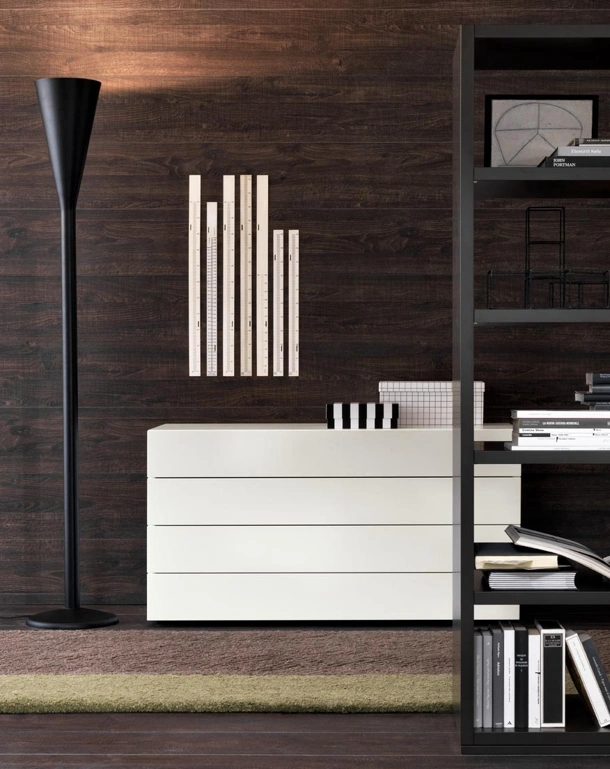 Comò Cube in legno laccato bianco di Giellesse